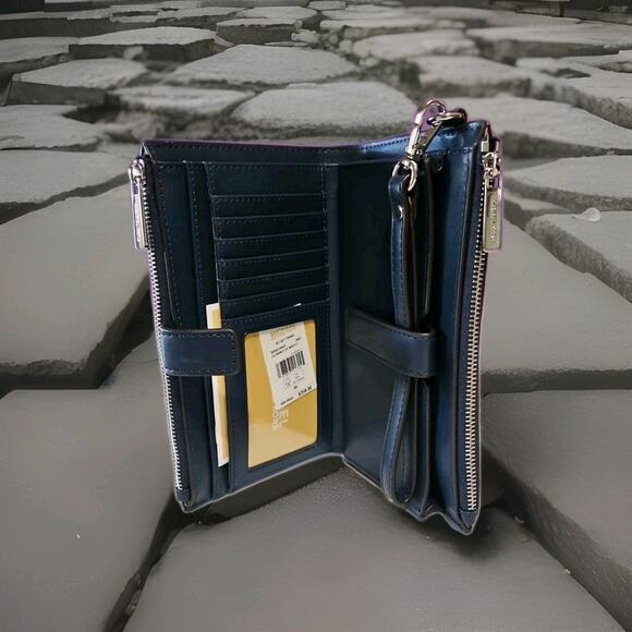 Michael Kors Handbag Jet Set Travel Zip Wallet Ombré Navy Mk Handbag - Picture 4 of 9